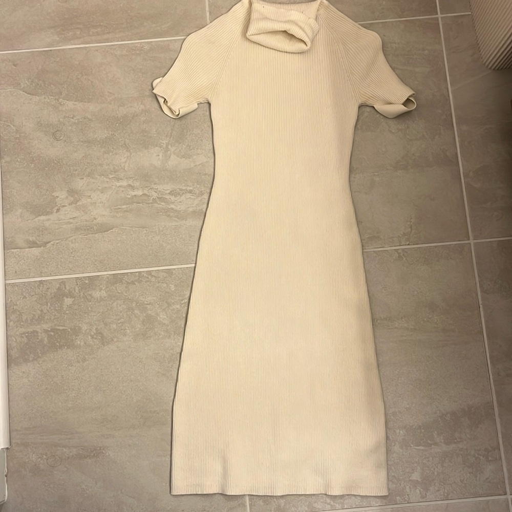 Moda international cream sweater dress